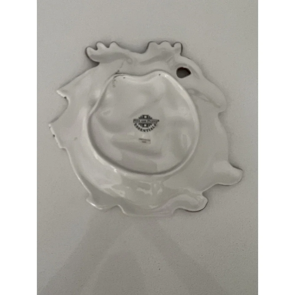 Vintage 1990s Fitz & Floyd Gift Gallery Christmas Reindeer Canopy‎ Plate